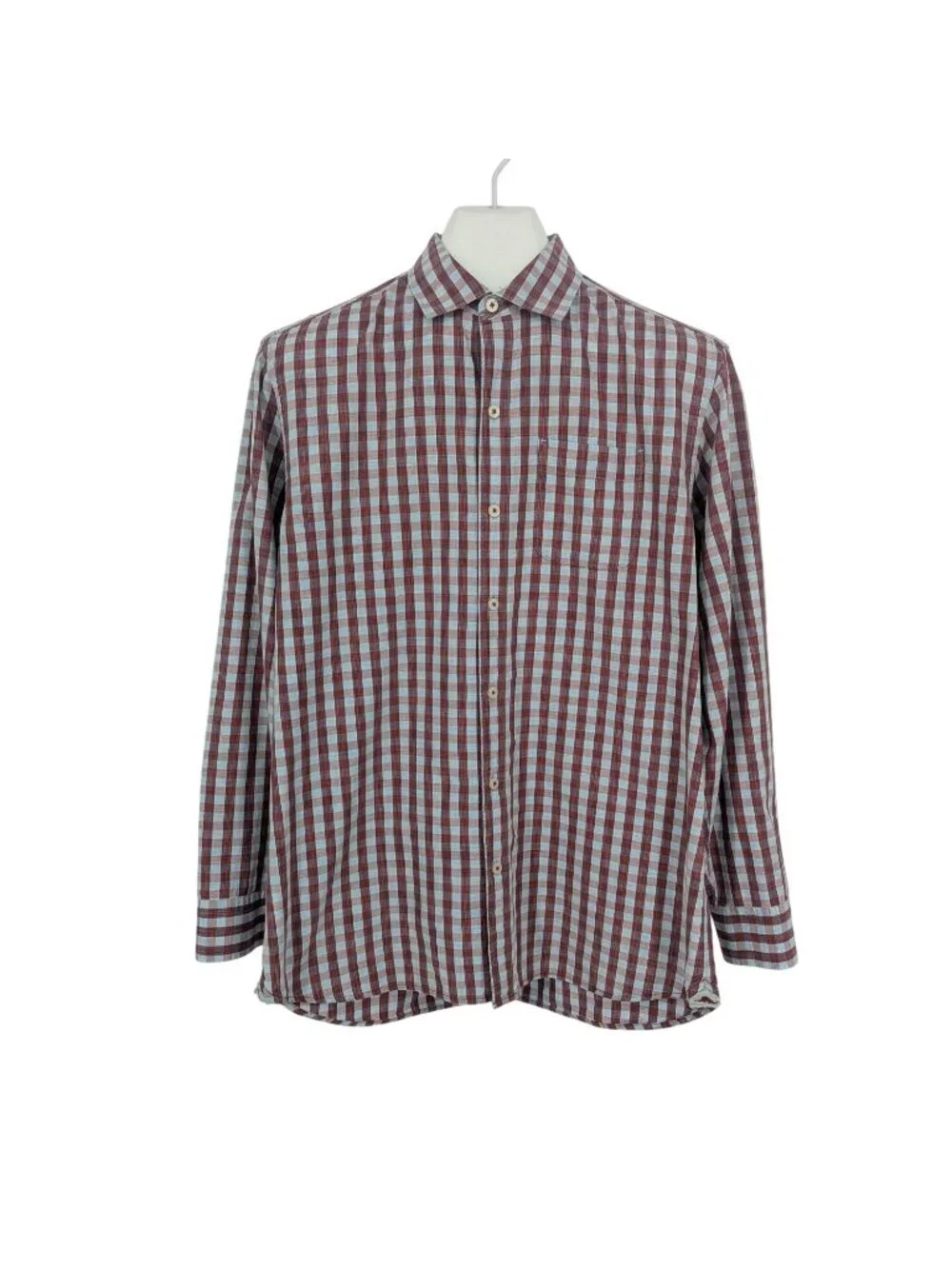 Tommy Bahama Gingham‎ Button Up Cotton Silk Preppy Resort Office Coastal Medium